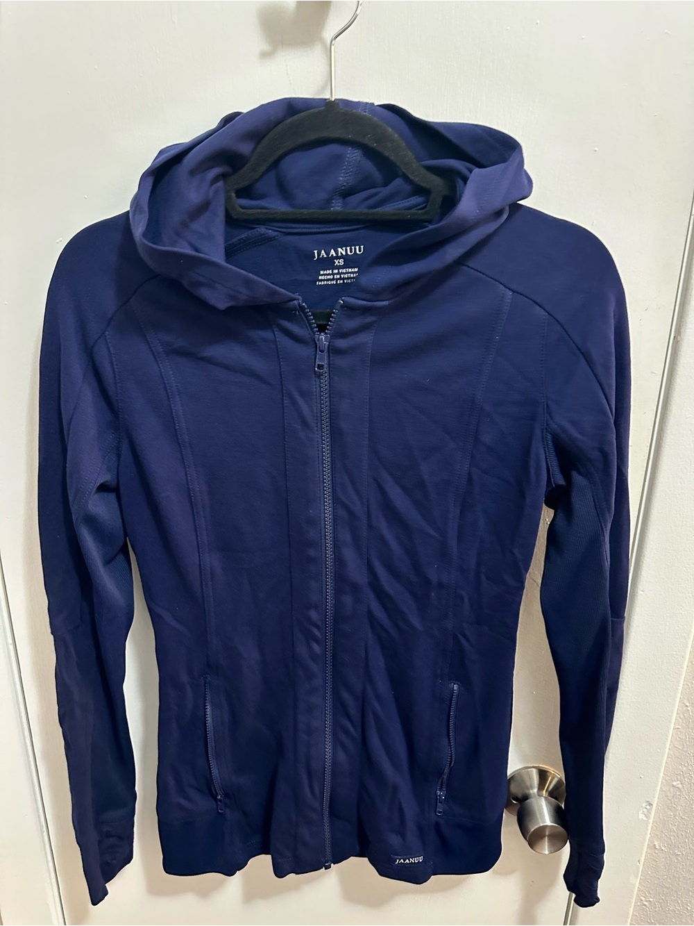 Jaanuu Deep Navy Full-Zip Hooded Active Jacket